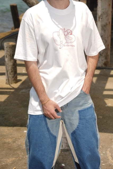 How To Live Happily White T-Shirt