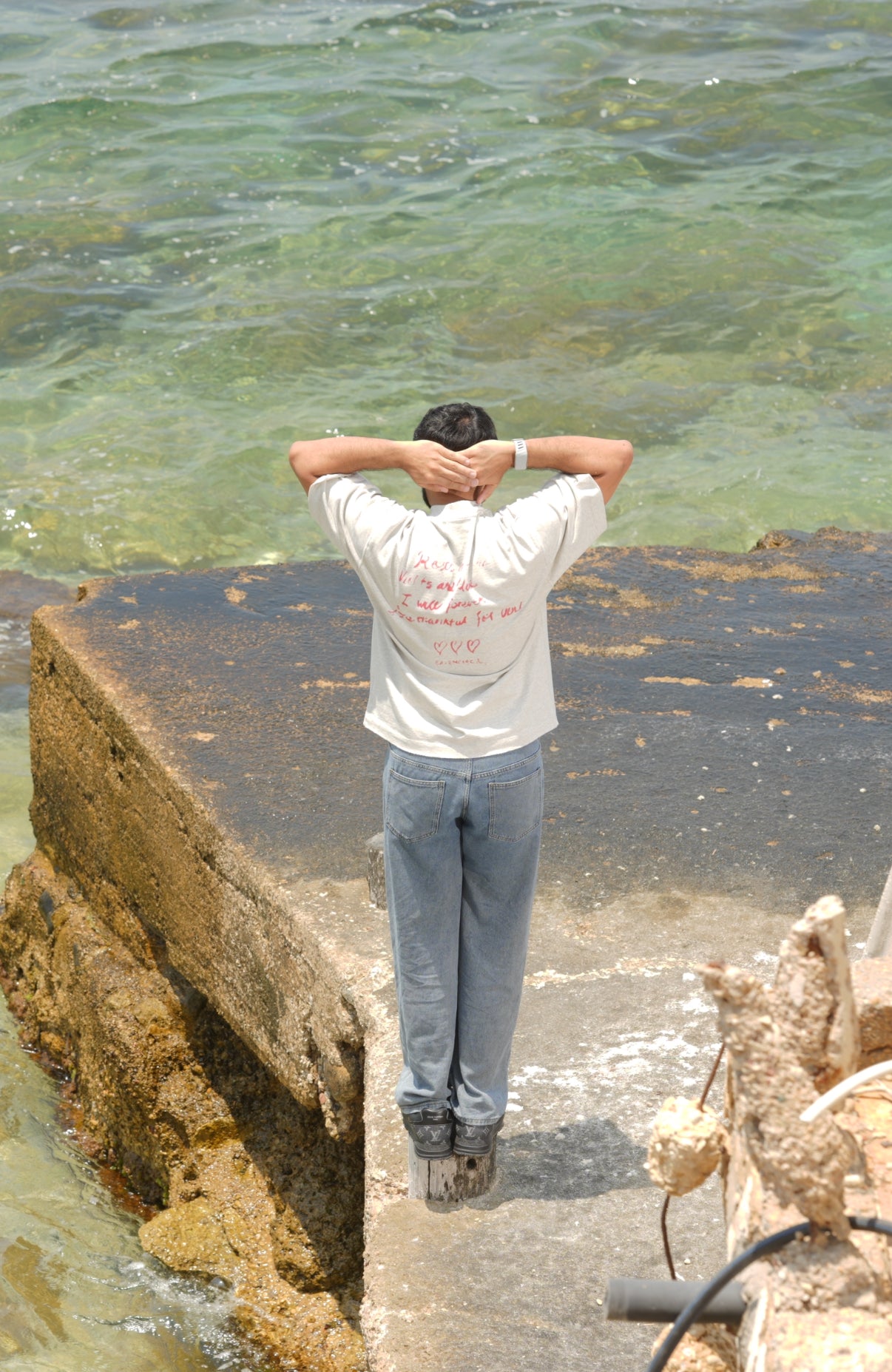 Written Heart Tee – Heather Grey