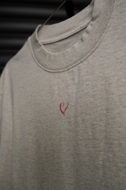 Written Heart Tee – Heather Grey