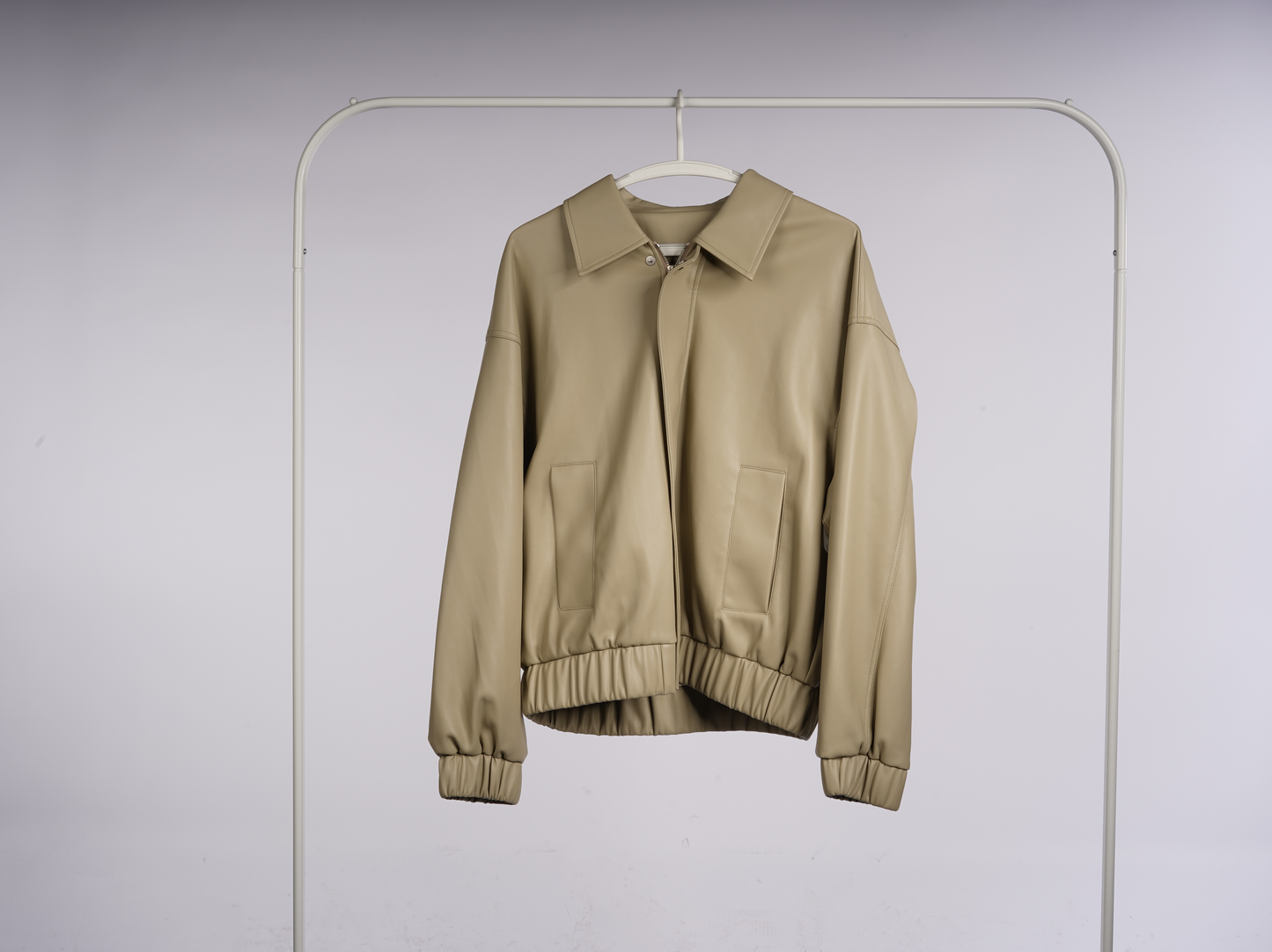BEGIE LEATHER JACKET