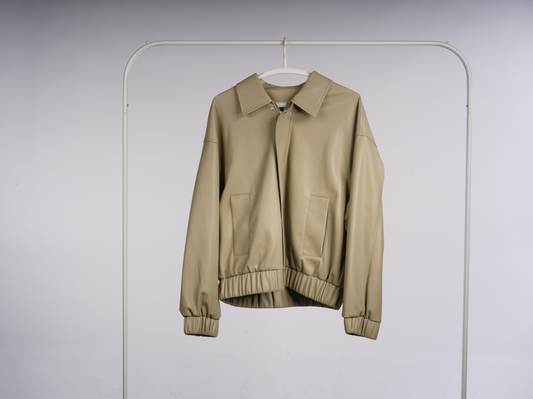 BEGIE LEATHER JACKET