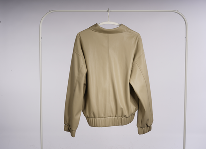 BEGIE LEATHER JACKET
