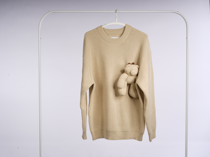 BEAR JUMPER IN BEIGE