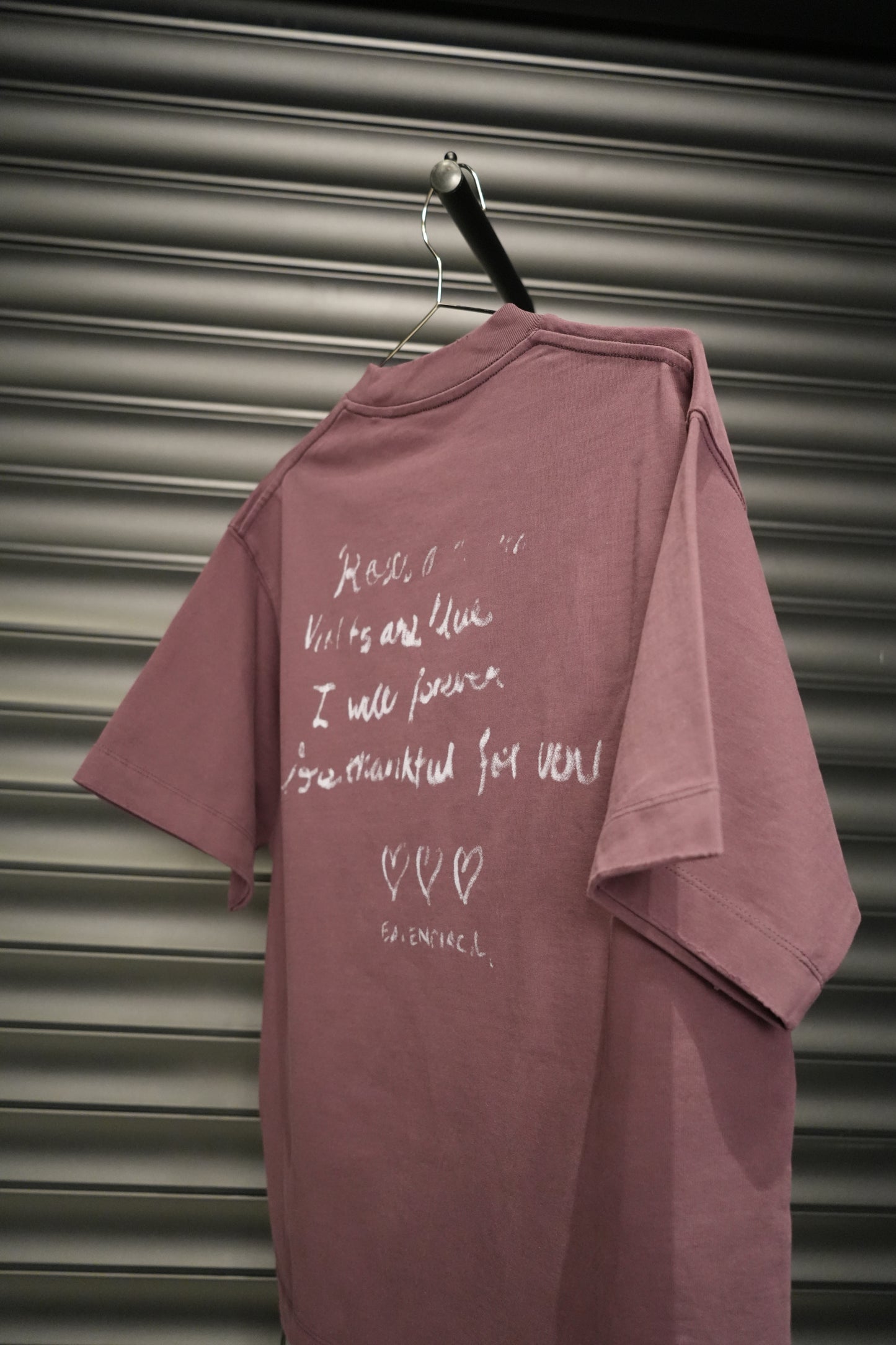 Written Heart Tee – Washed Maroon