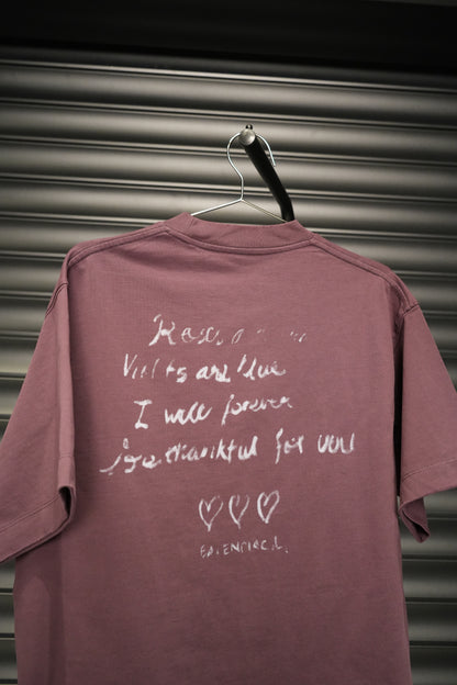 Written Heart Tee – Washed Maroon